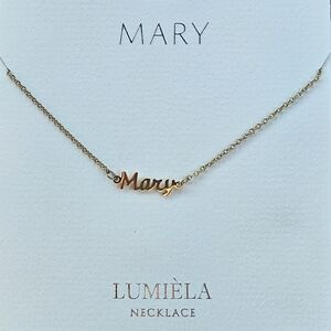 🌸 MARY Script Name Chain Goldtone Necklace 🌸